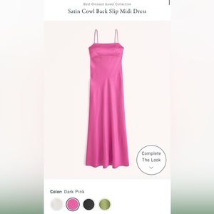 Abercrombie and Fitch Satin Cowl Back Slip MIDI Dress